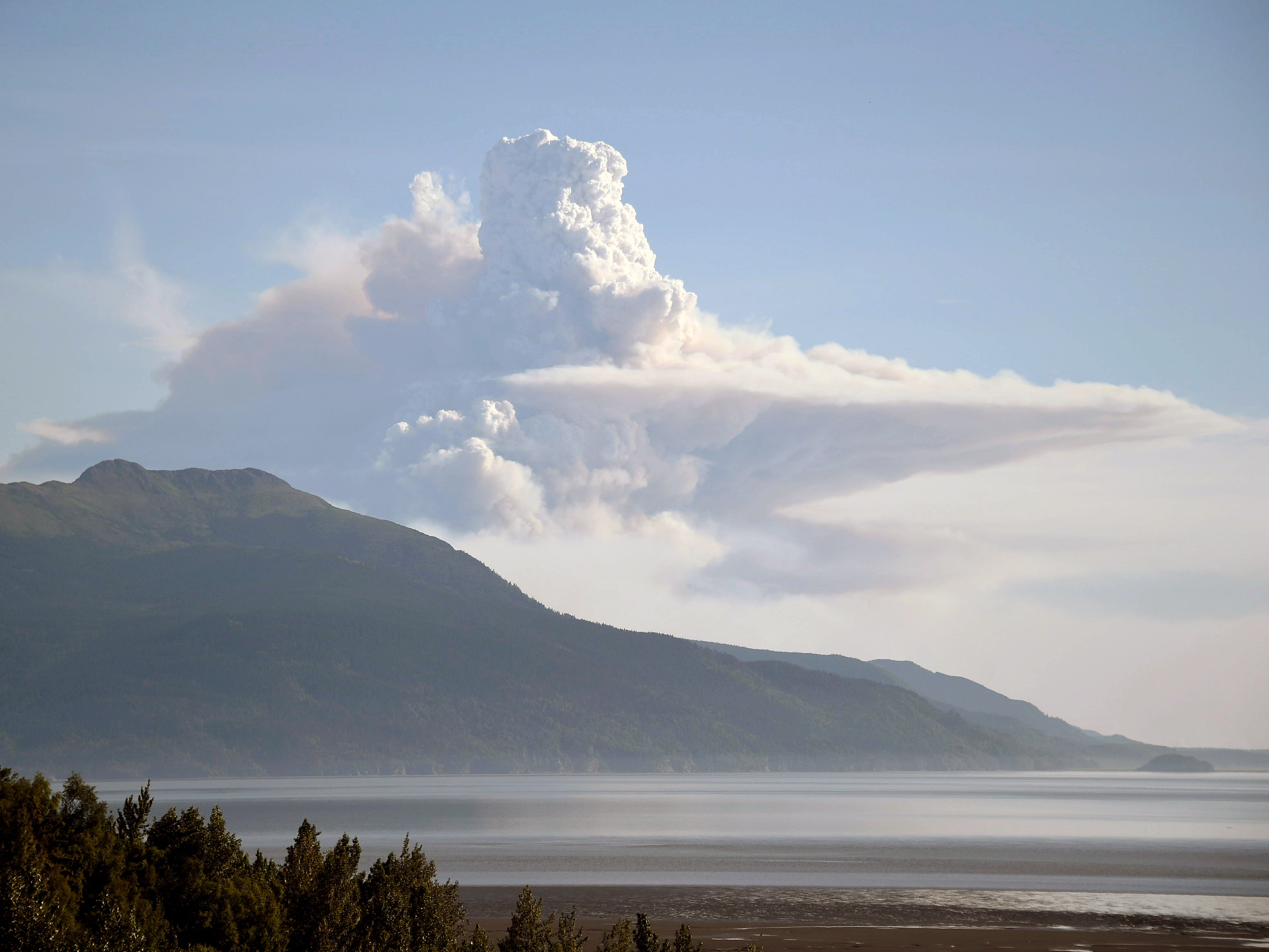 Smoke rises from a wildfire near Anchorage in Alaska during the 2019 heatwave
