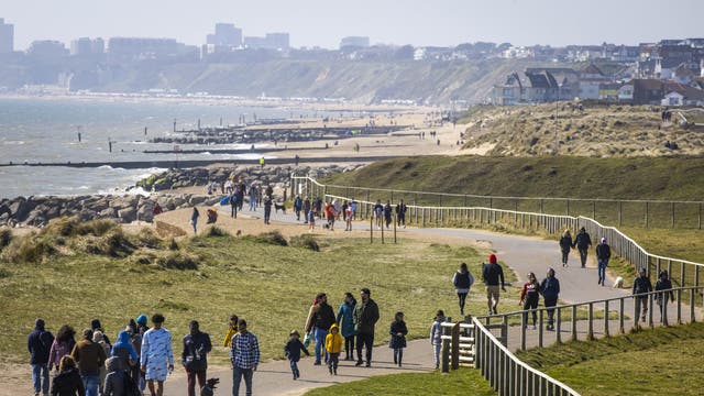 People spend Easter Sunday at Hengistbury Head, Bournemouth