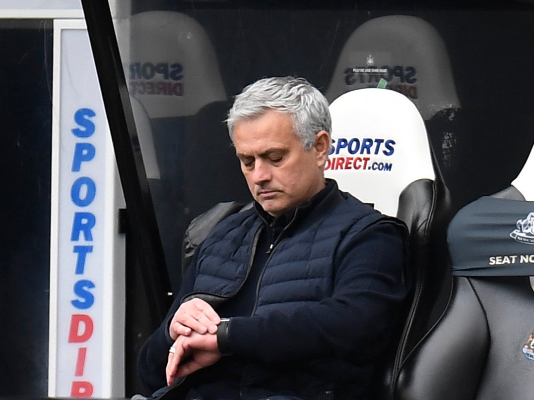 Tottenham coach Jose Mourinho during his side’s draw with Newcastle