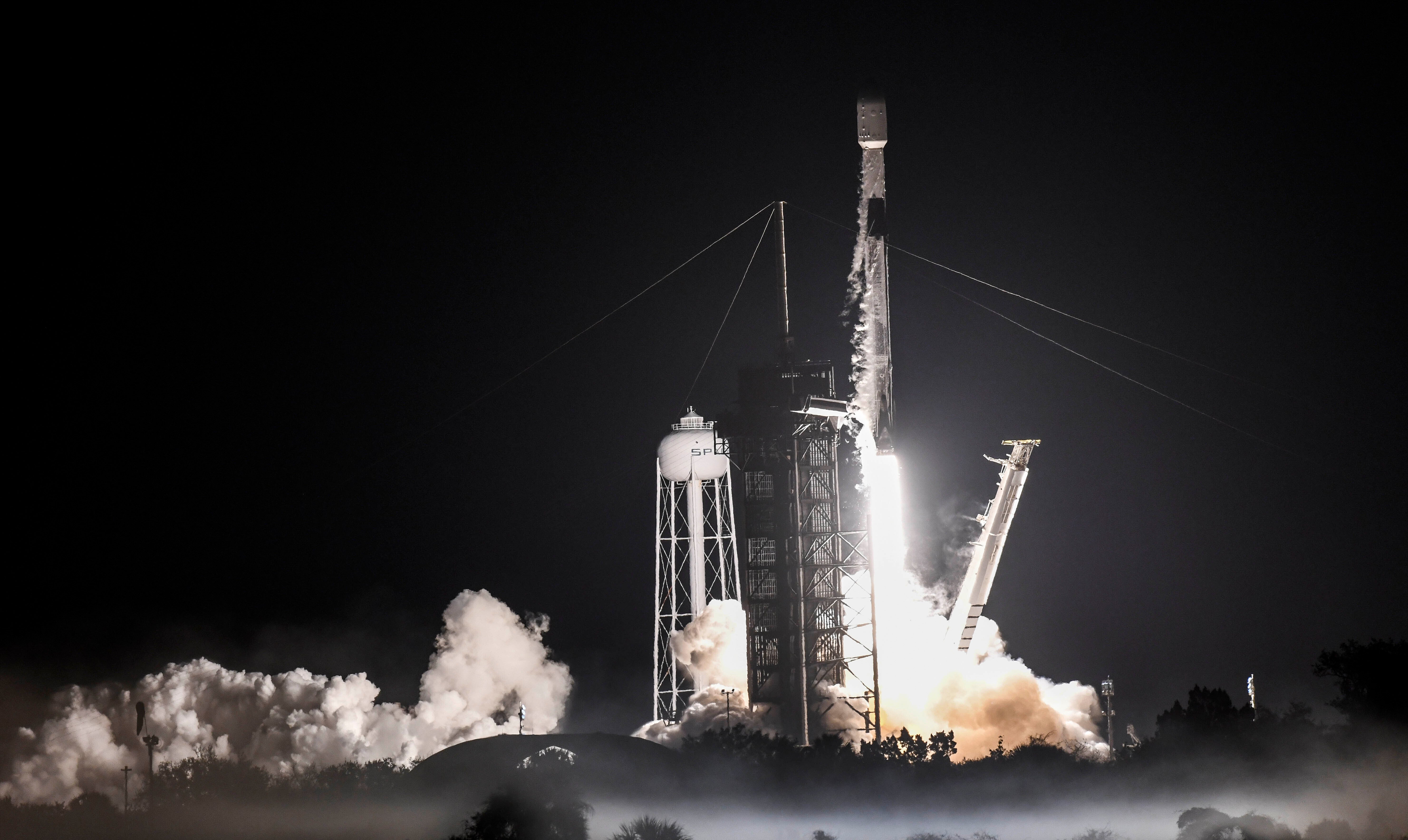 A SpaceX Falcon 9 rocket lifts off from Kennedy Space Center on 14 March, 2021, in Florida.