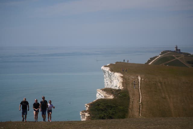 Beachy Head is also a popular location for walkers due to the magnificent views (file picture)