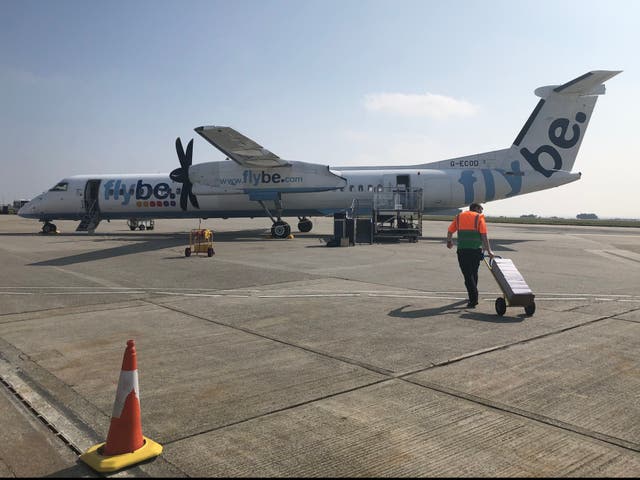 Distant dream: a Flybe aircraft at Newquay airport before the airline collapsed