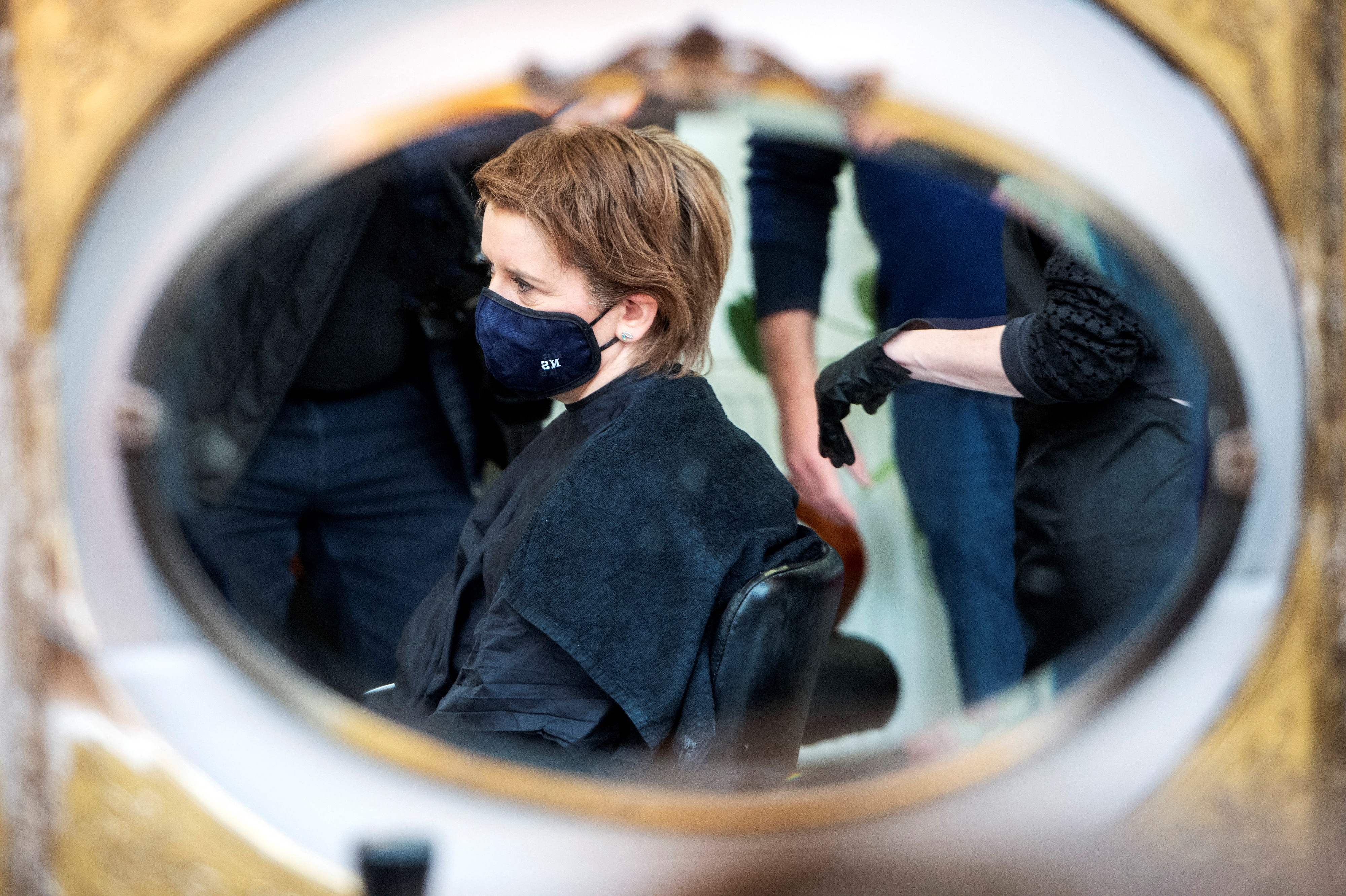 Nicola Sturgeon gets her hair cut in preparation for campaigning