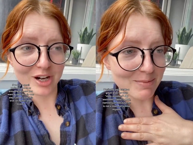 Small business owner suggests creating a fake male assistant to deal with customers 