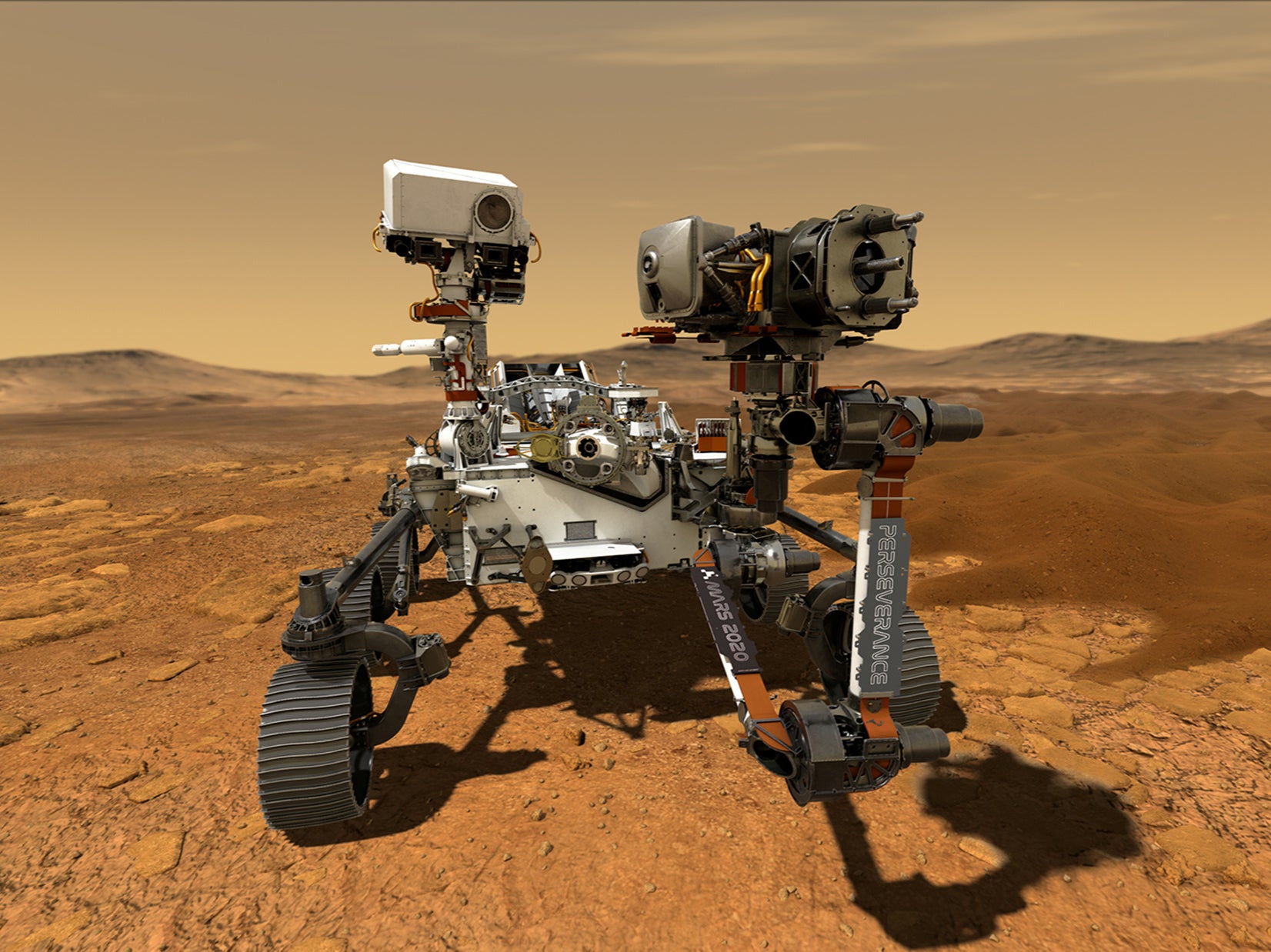 NASA's Perseverance Mars rover, the biggest, heaviest, most advanced vehicle sent to the Red Planet by the National Aeronautics and Space Administration