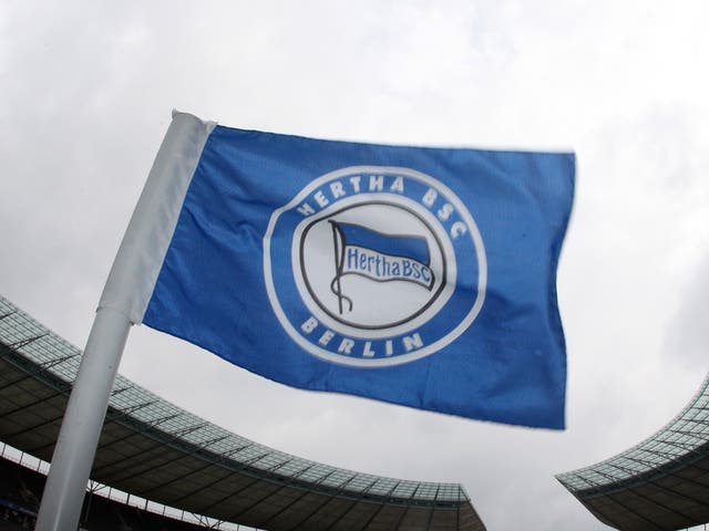 A general view of the Hertha Berlin badge