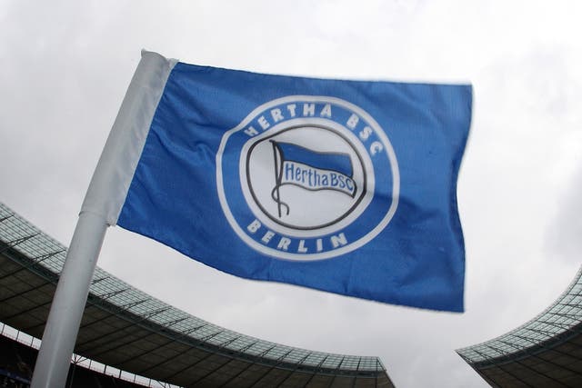 A general view of the Hertha Berlin badge