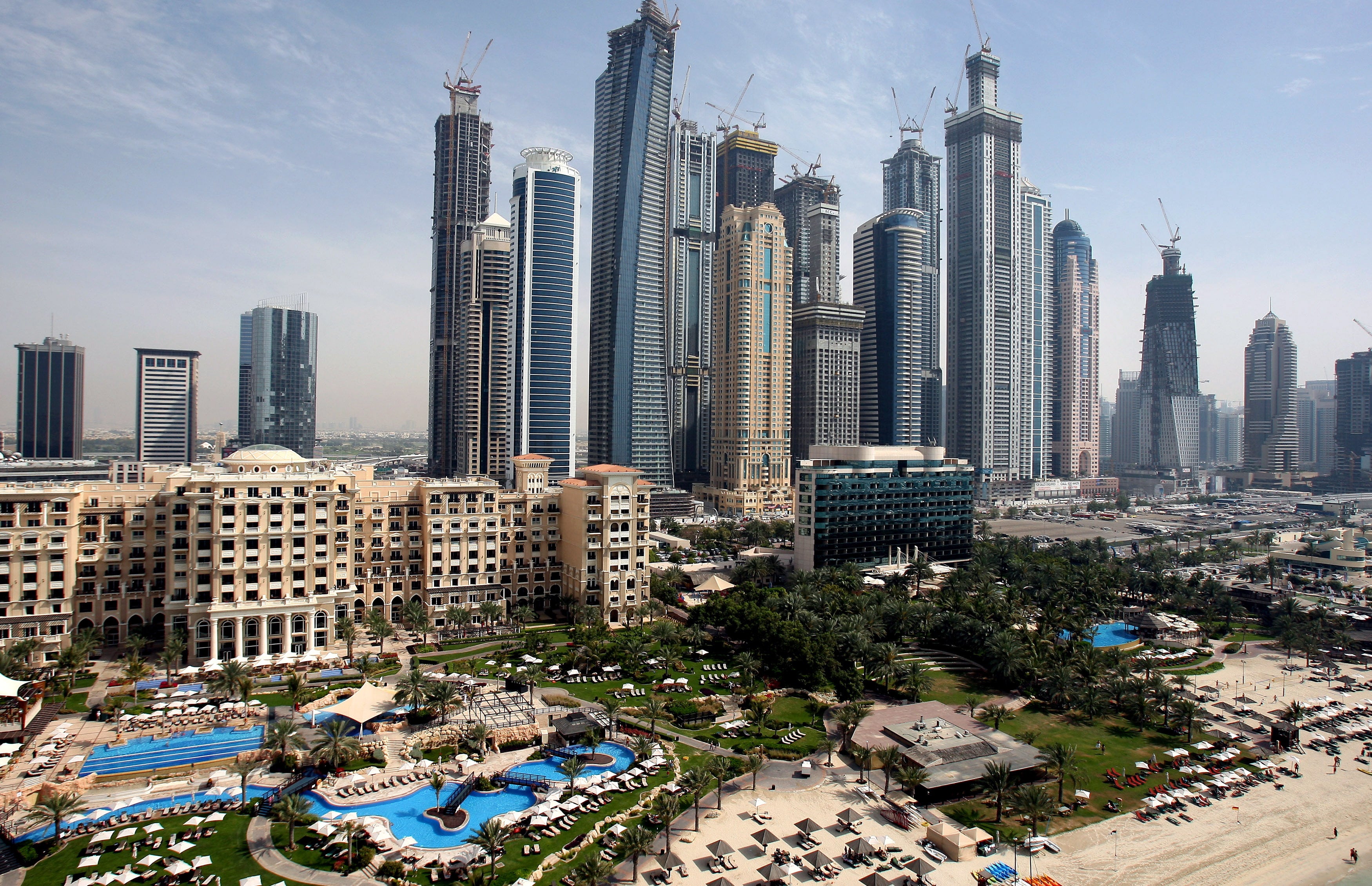 A view of luxury hotels and skyscrapers at the Dubai Marina, where the shoot is said to have taken place