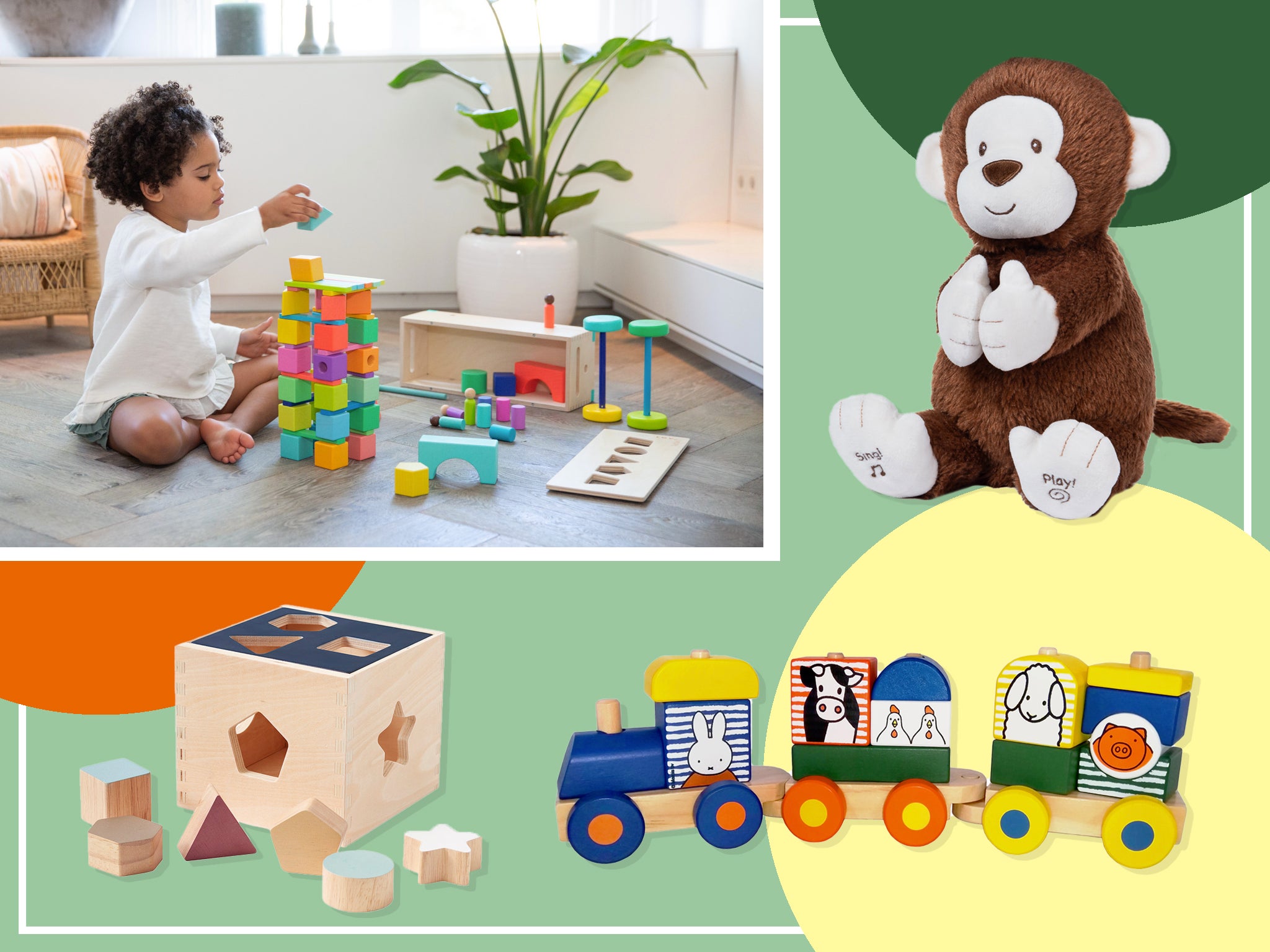 Wood House Building Blocks Baby Kids Intellectual Developmental Educational Toys 