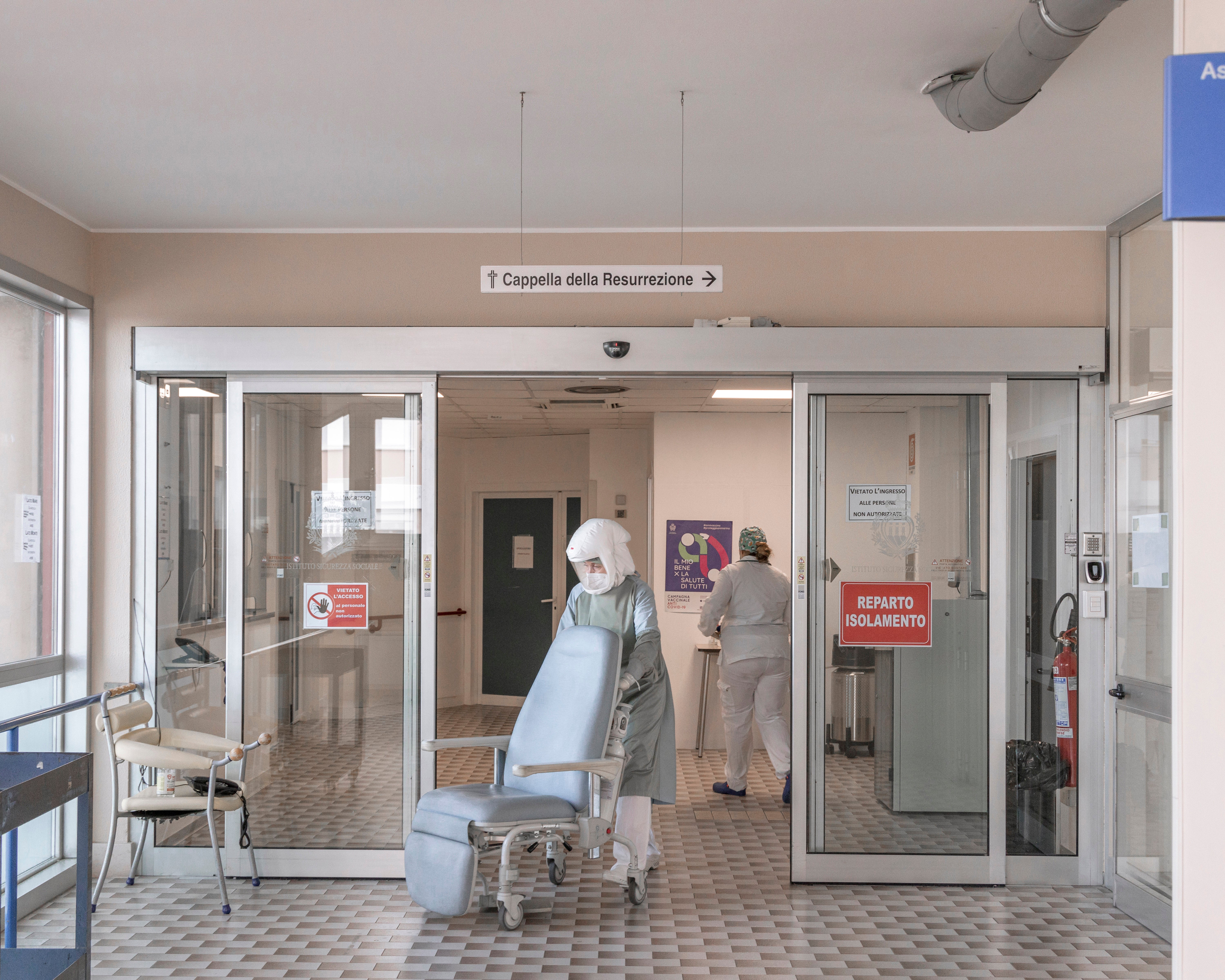 Almost all the intensive care beds are occupied in the San Marino hospital, though officials say that without vaccinations, the situation would be much worse