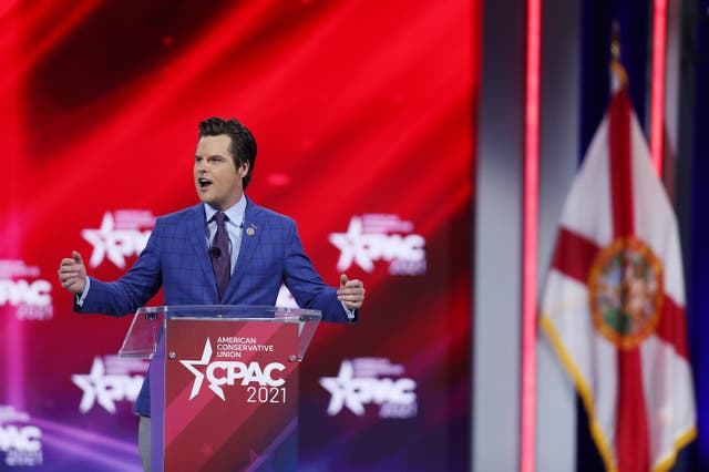 <p>File Image: Representative Matt Gaetz addresses the Conservative Political Action Conference being held in the Hyatt Regency on 26 February 2021 in Orlando, Florida</p>