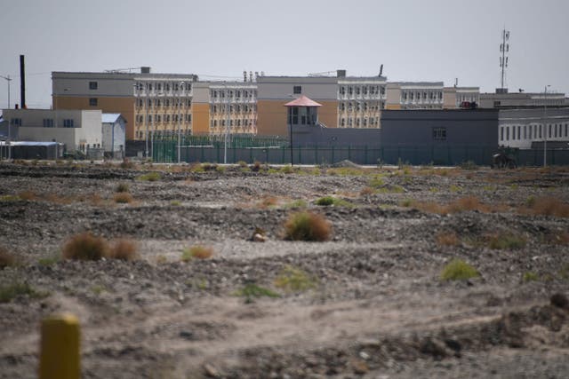 <p>This file photo shows a facility believed to be a re-education camp where mostly Muslim ethnic minorities are detained in Xinjiang</p>