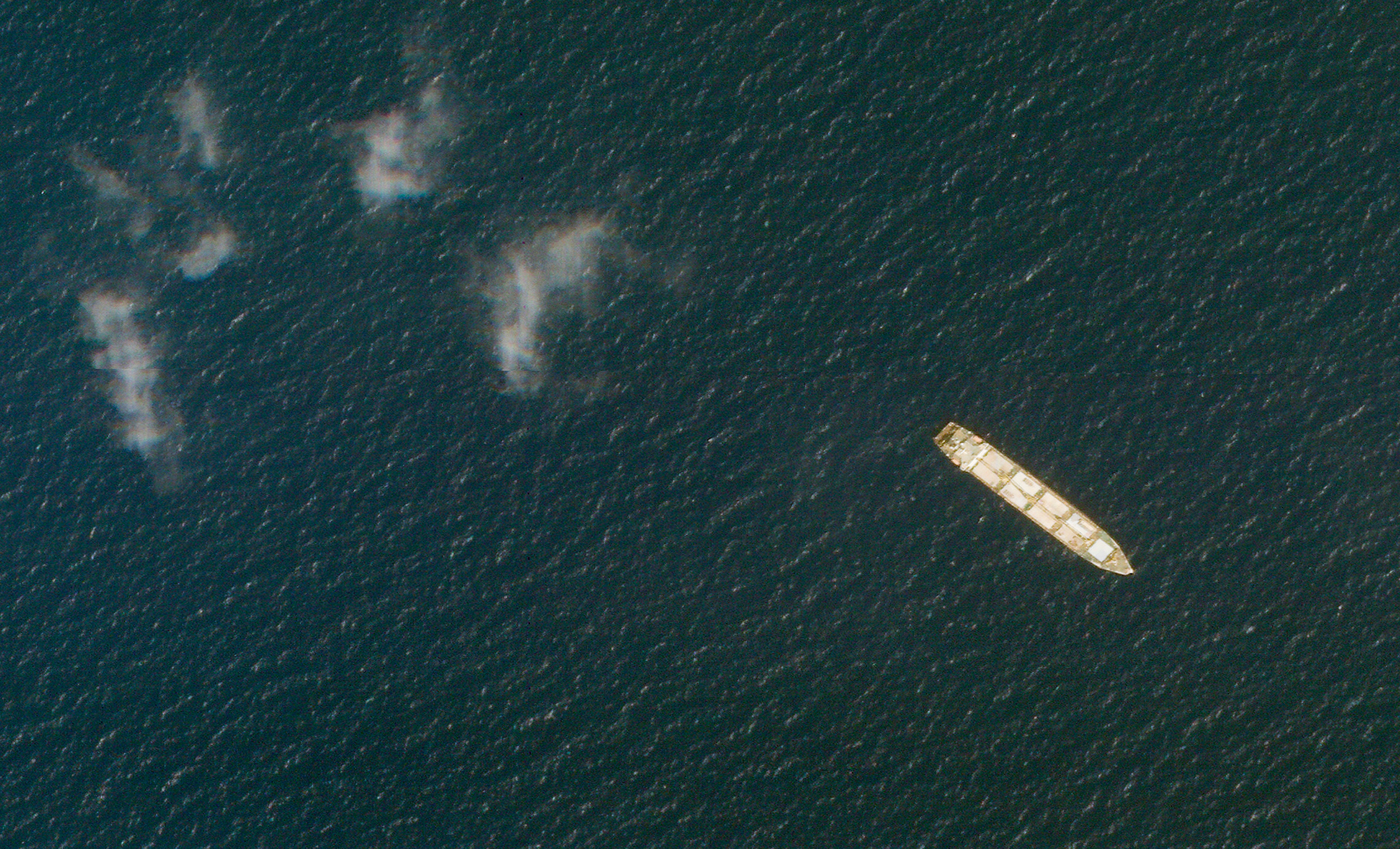 A satellite photo of the cargo ship MV Saviz
