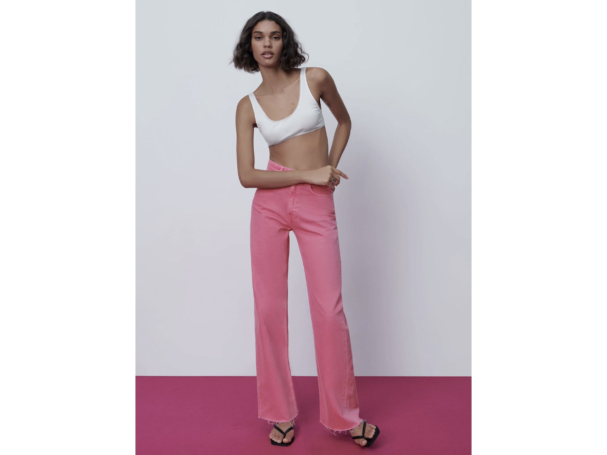 audition Svømmepøl mekanisme Zara's pink wide leg jeans are going viral on TikTok | The Independent