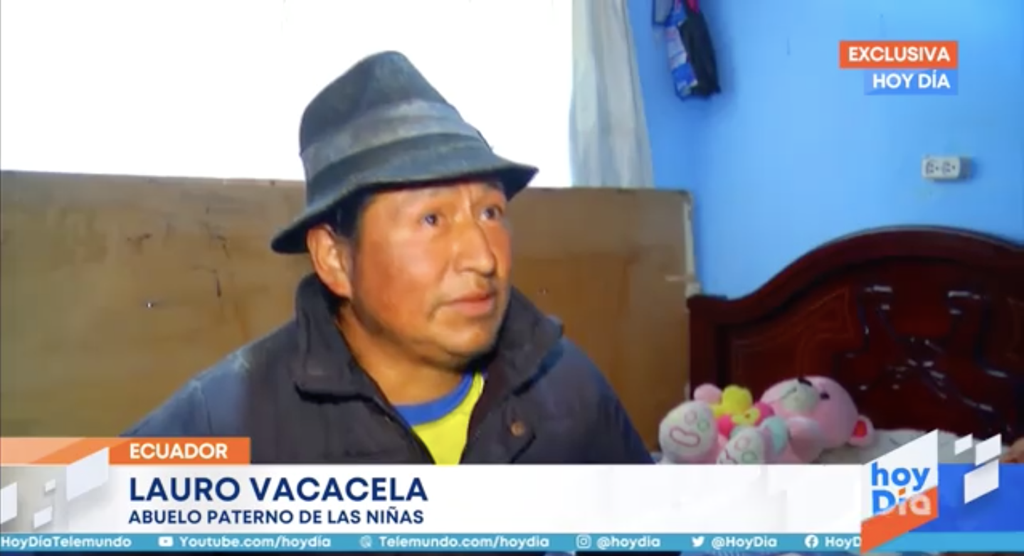 Lauro Vacacelo, paternal grandfather of two Ecuadorian minors, appealed to President Joe Biden to help the girls reunite with their parents