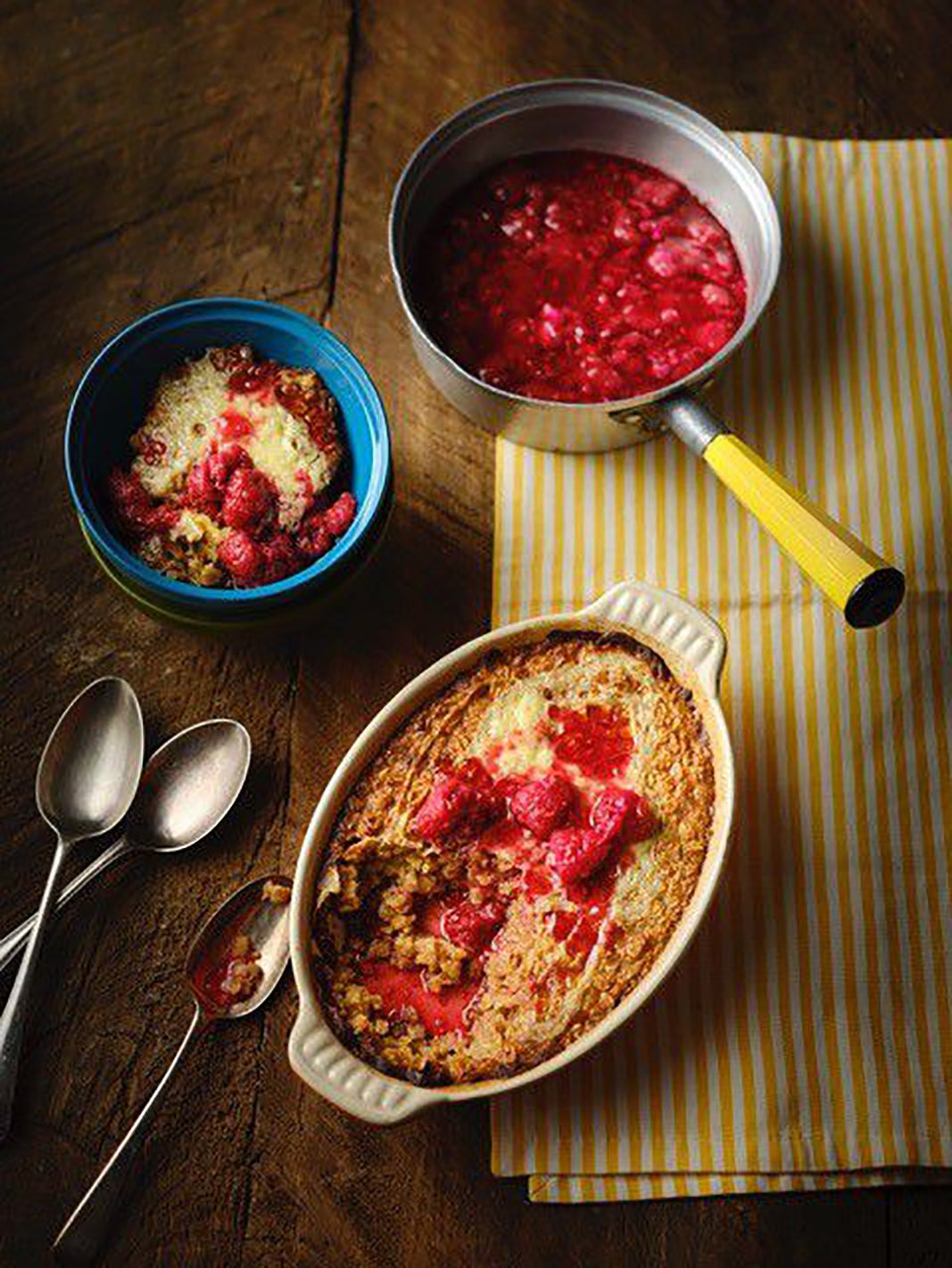 Baked vanilla oats with cardamom, raspberry and rose syrup is one of several desserts featured in ‘Taste & Flavour’