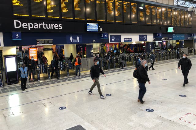 <p>Normal service: Waterloo station in London, the busiest transport terminal in Britain </p>