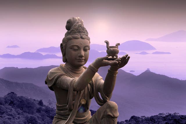 <p>The Buddhist statue at Po Lin, Lantau Island, Hong Kong</p>