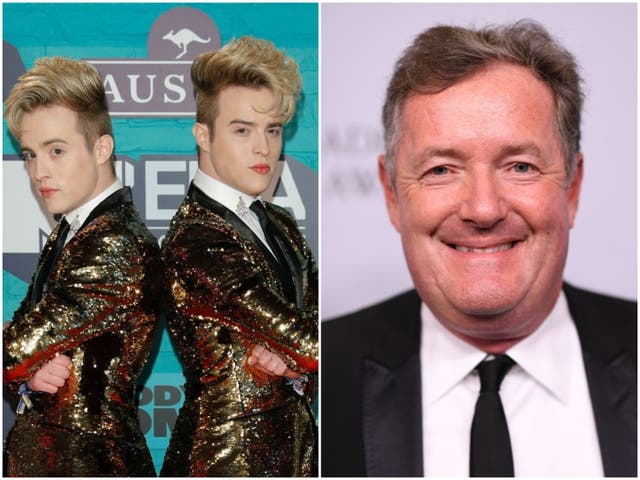 X Factor stars Jedward and Piers Morgan