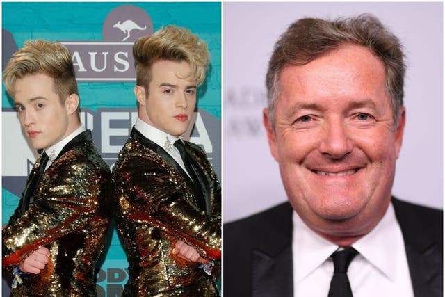 X Factor stars Jedward and Piers Morgan