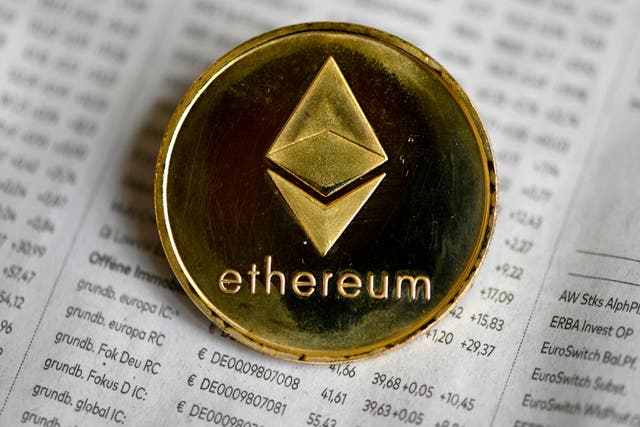 <p>The photo shows a physical imitation of a Ethereum cryptocurrency in Dortmund, western Germany, on 27 January, 2020</p>