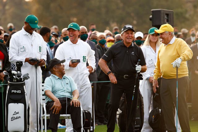 <p>Wayne Player, third from left, has been banned from Augusta </p>