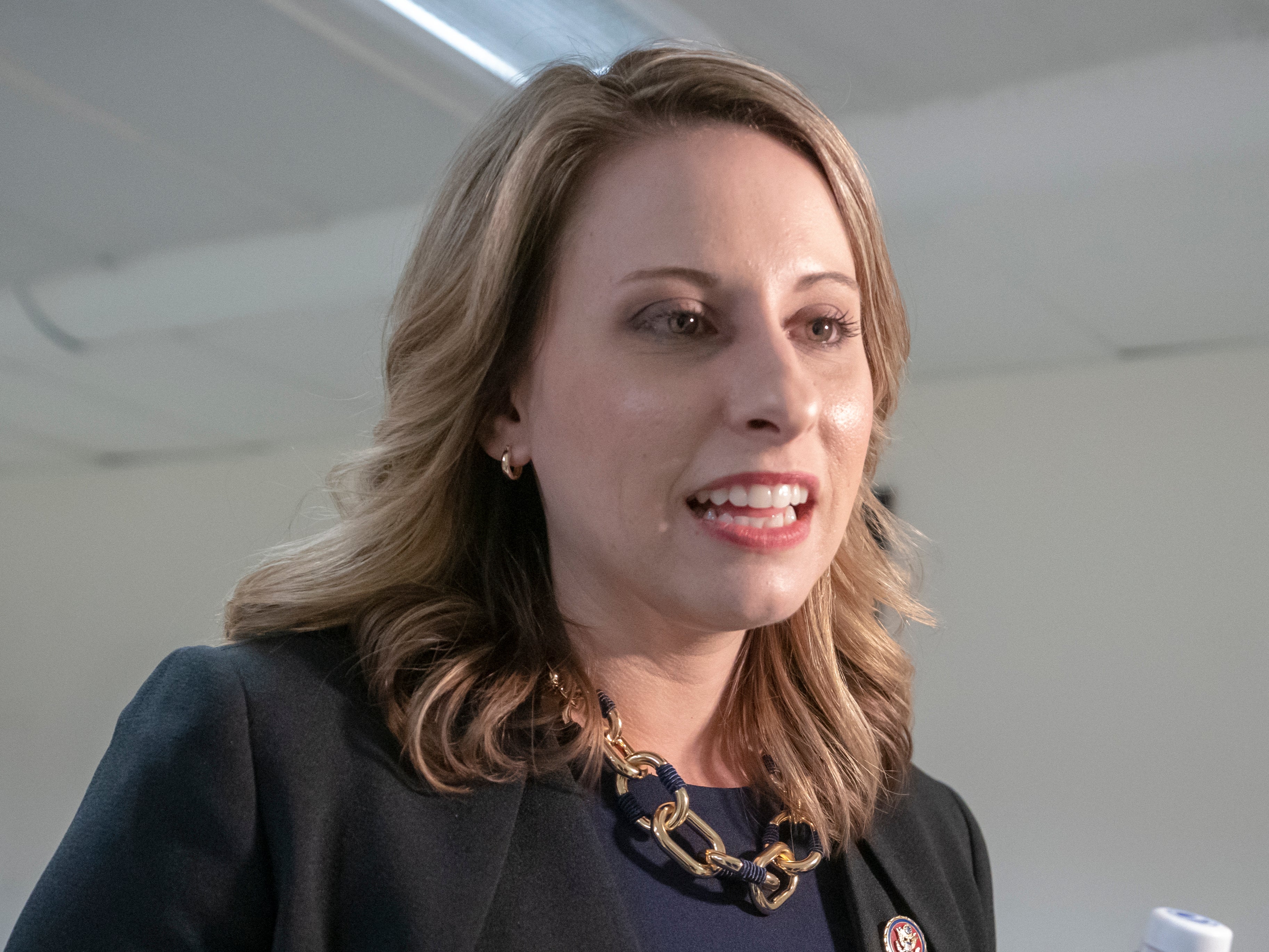 <p>Former Democratic California representative Katie Hill is seen on Capitol Hill in Washington</p>