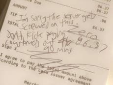 People donate $2,000 to waitress left rude note and zero tip by customer