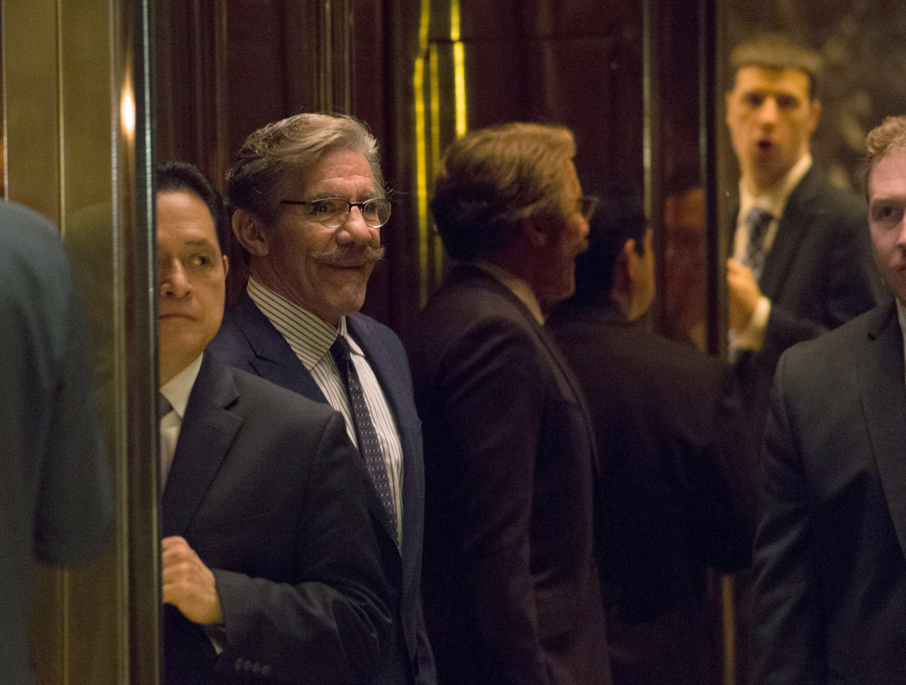 Geraldo Rivera arrives for a meeting with President-elect Donald Trump AT Trump Tower on January 13, 2017 in New York.