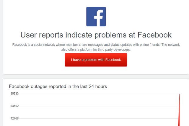 El sitio web DownDetector recibió decenas de miles de informes de interrupciones para Facebook e Instagram el jueves por la noche.