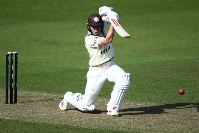 Ollie Pope in action for Surrey during a pre-season friendly