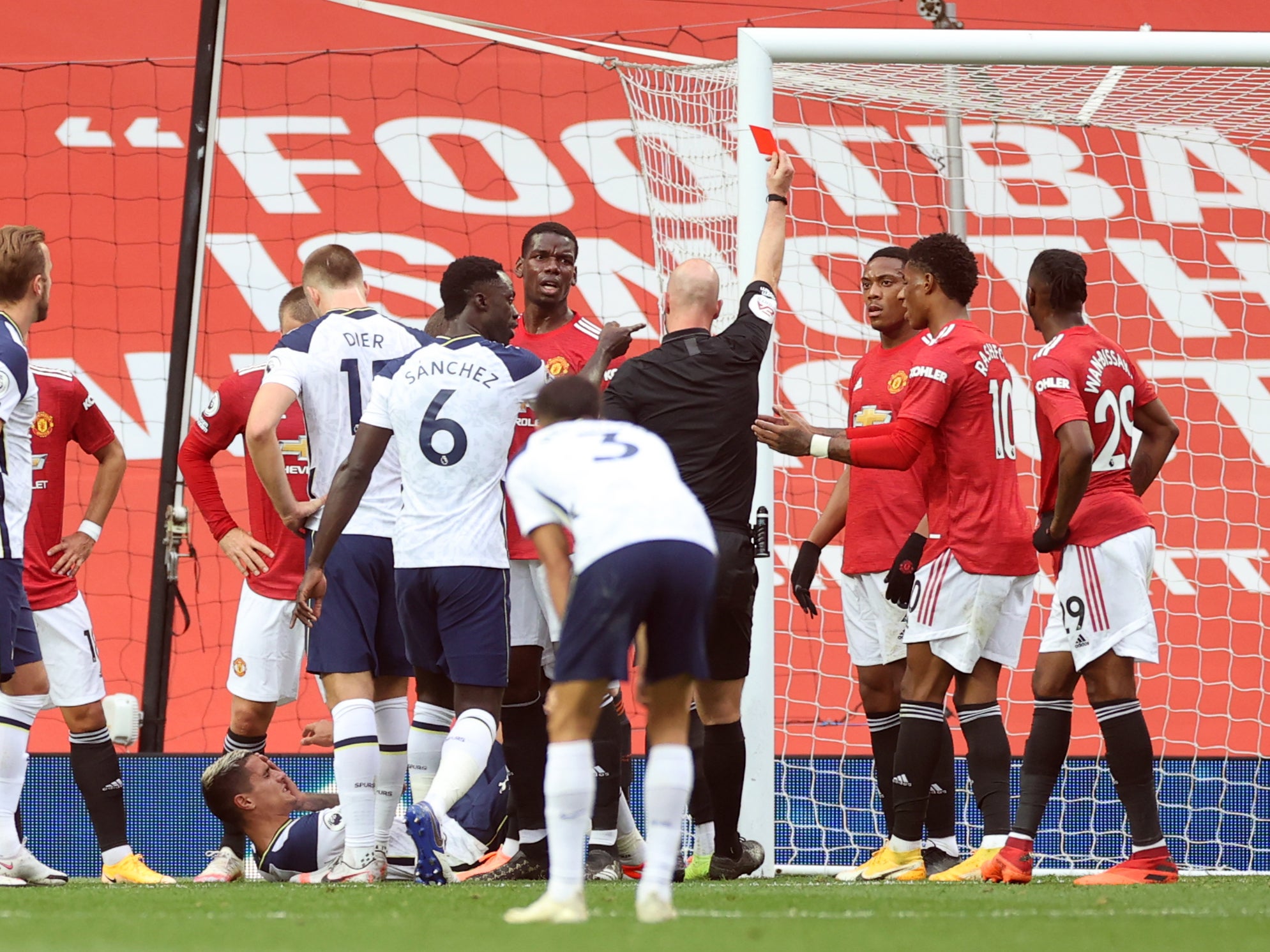 Anthony Martial saw red against Tottenham earlier this season