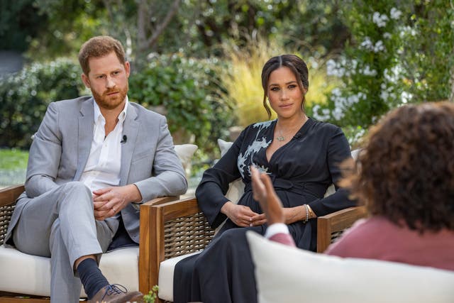 <p>Harry and Meghan’s bombshell Oprah interview came only weeks before Philip’s death</p>