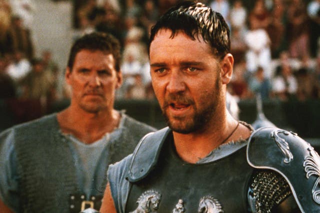 <p>Russell Crowe in Ridley Scott’s ‘Gladiator’ in 2000</p>