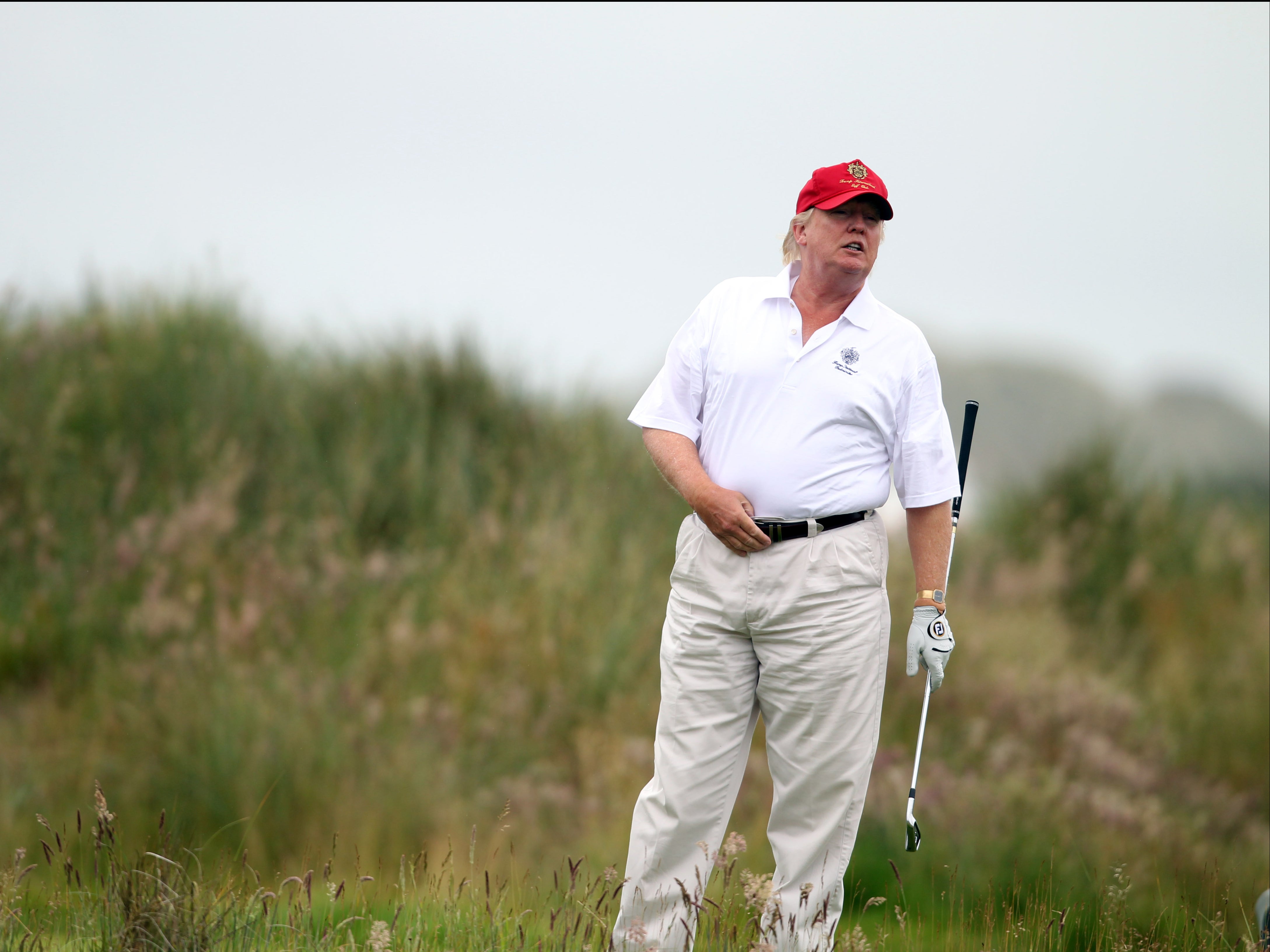 Complaints have been made in the past about the 74-year-old reportedly funnelling Republican donations into his own pockets, including at his private resort Mar-a-Lago, where he is pictured playing golf.