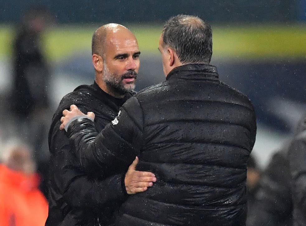 I M Overwhelmed I Feel Weird Pep Guardiola Stunned By Praise From Leeds Boss Marcelo Bielsa The Independent