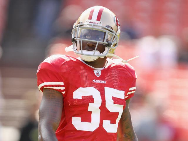 Phillip Adams of the San Francisco 49ers warms up before a game on August 20, 2011.