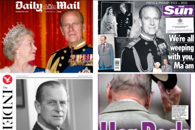 What the UK’s front pages looked like in the wake of Prince Philip’s death