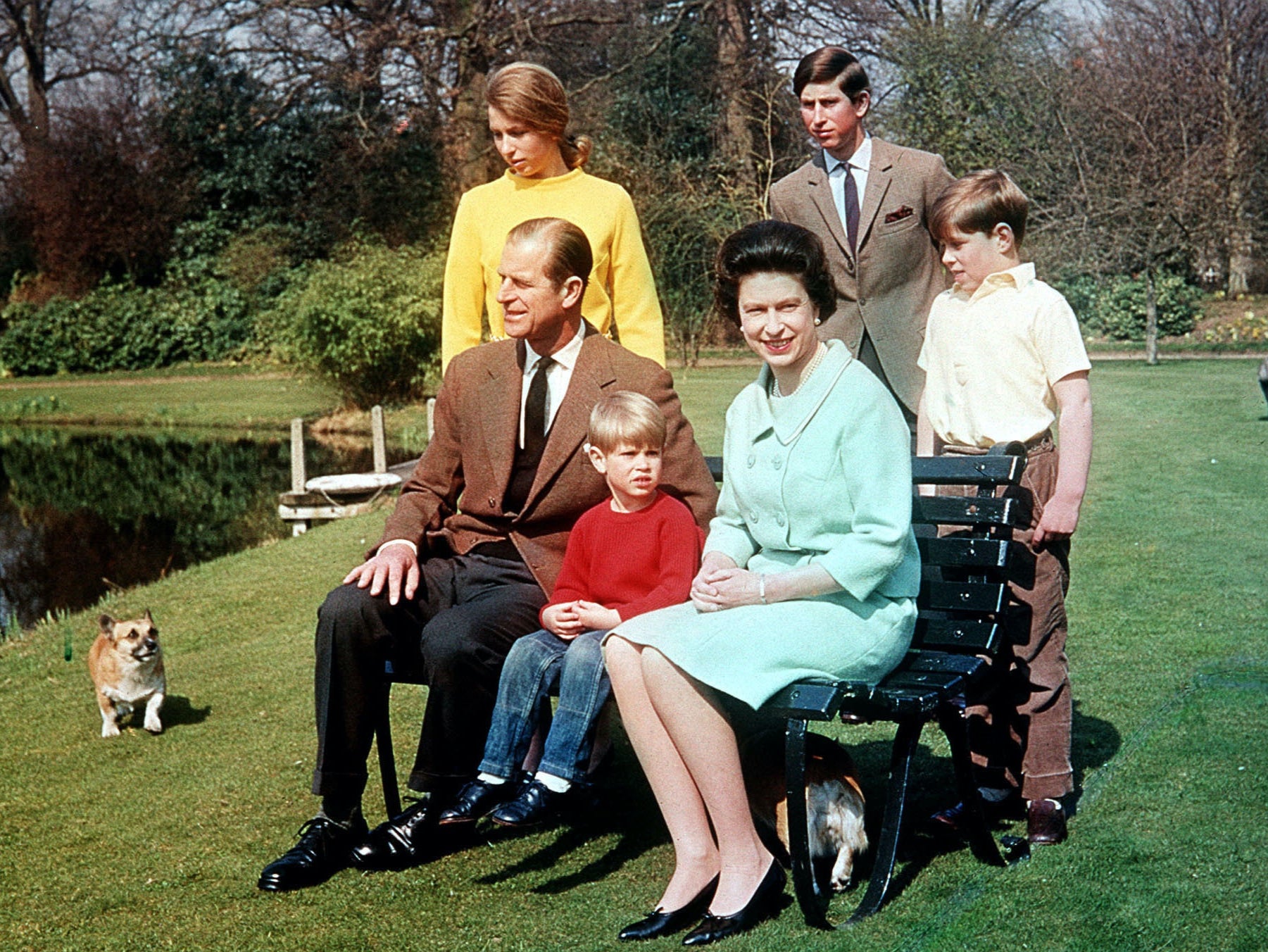 The Queen, Philip and their children together in 1968