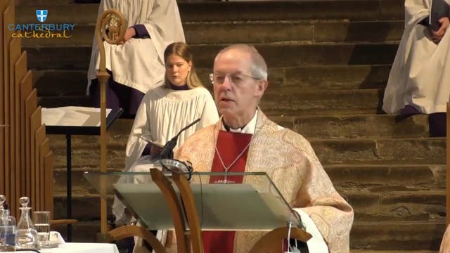 <p>Archbishop of Canterbury Justin Welby leads the remembrance service for Prince Philip</p>
