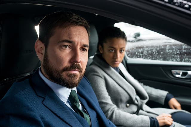 Martin Compston and Shalom Brune-Franklin in Line of Duty