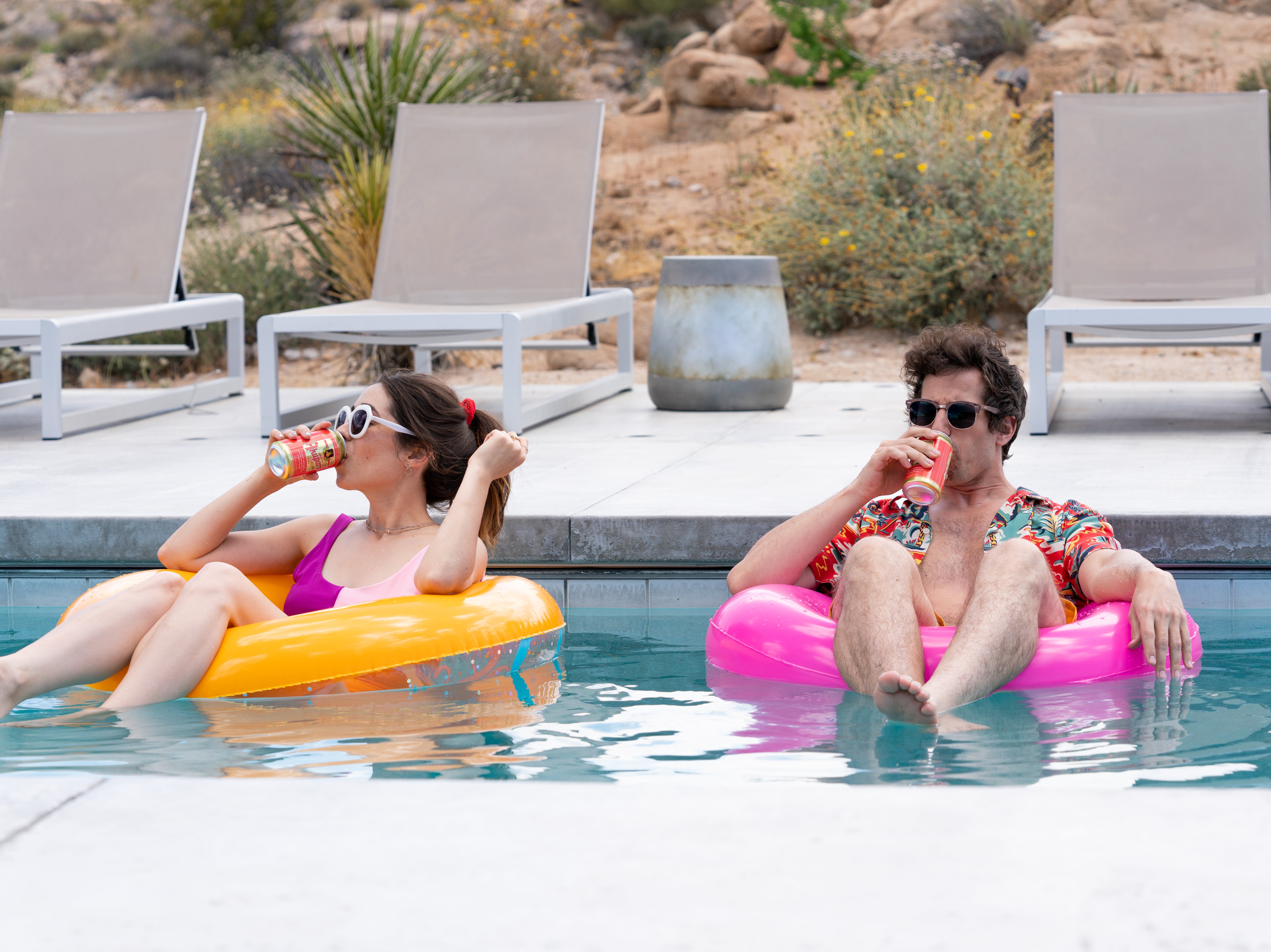 Andy Samberg and Cristin Milioti in Palm Springs