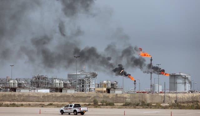 A view shows the Iraq’s Majnoon oilfield near Basra