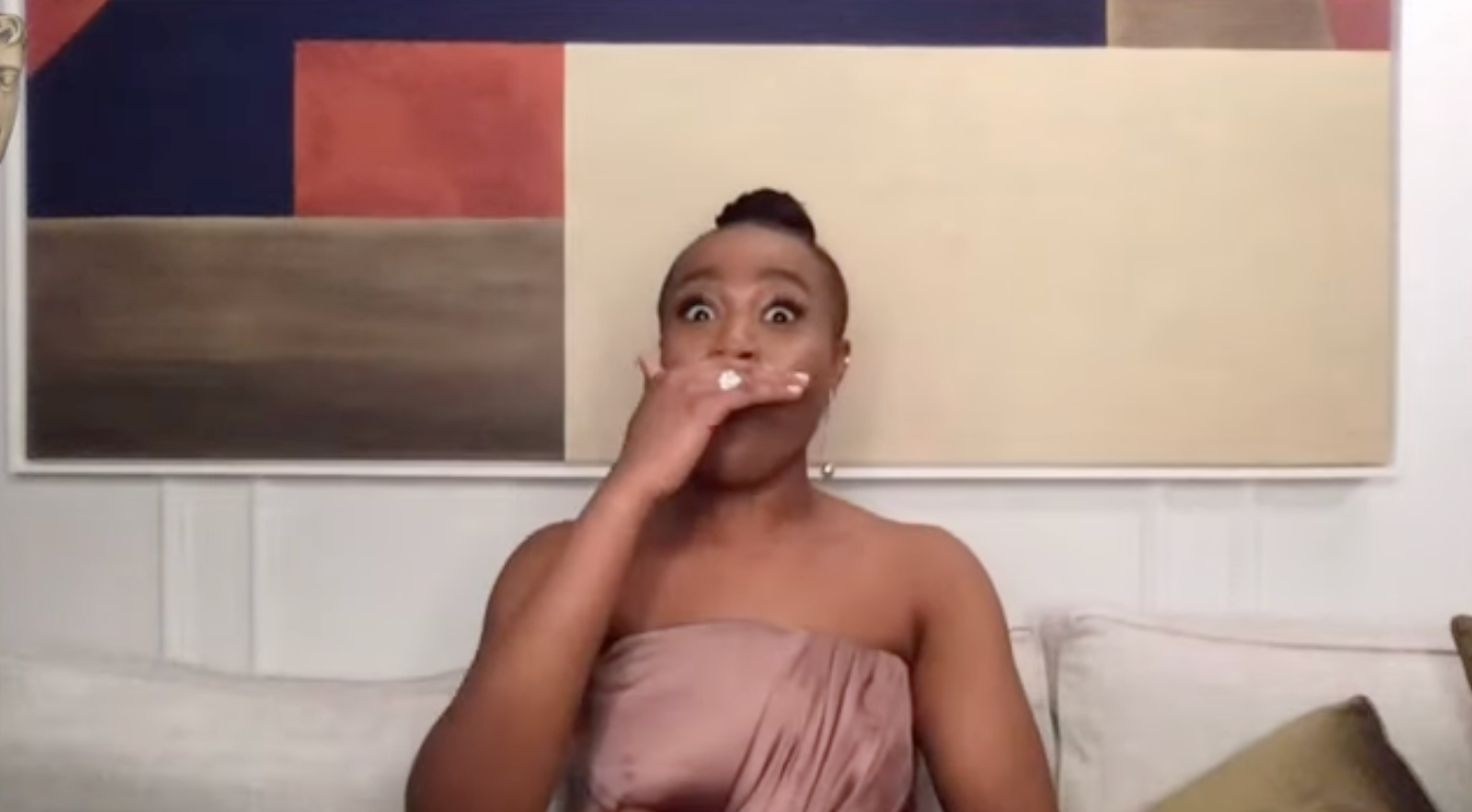 <p>Bukky Bakray’s reaction to her BAFTA Rising Stars Award win</p>