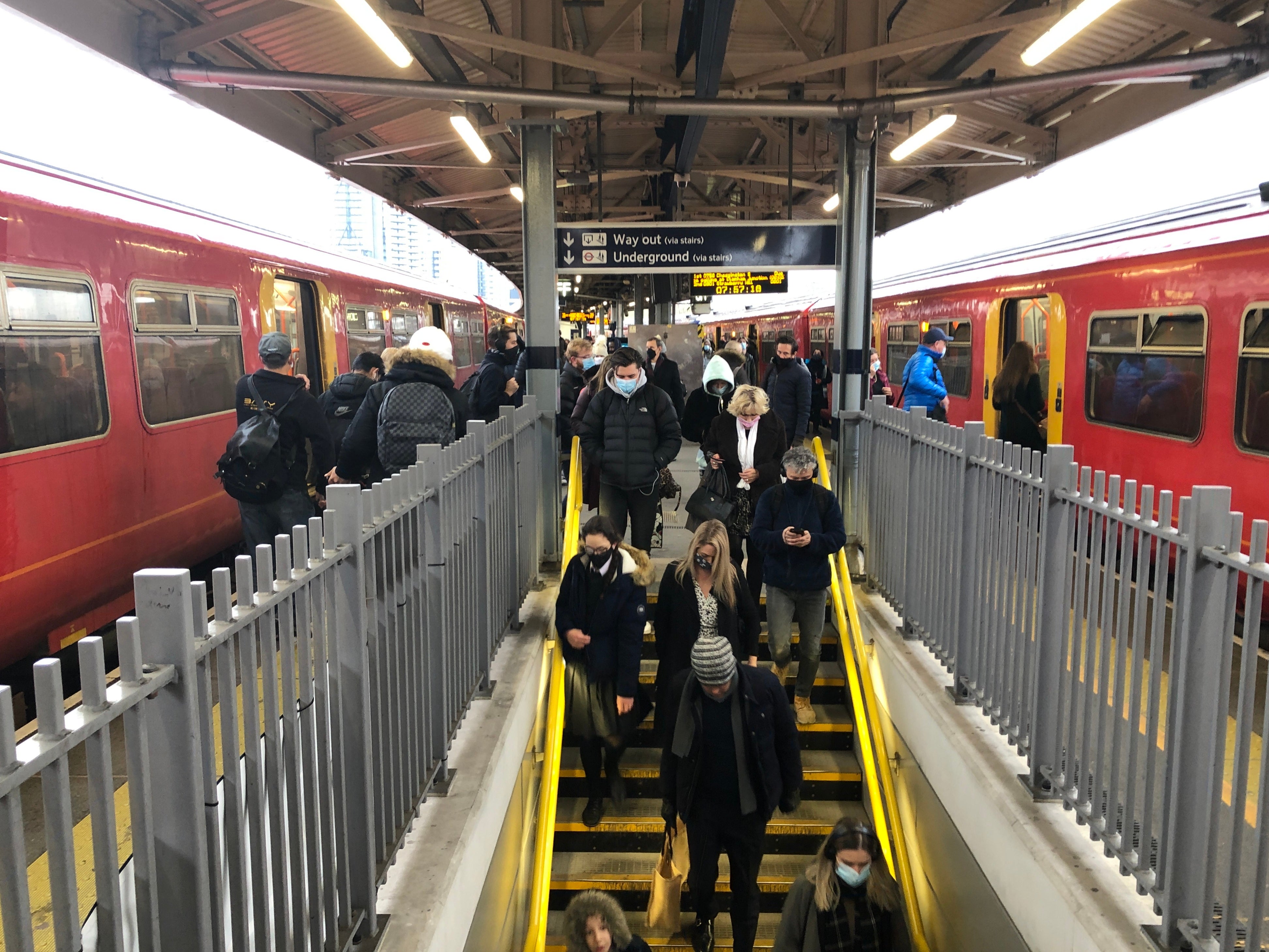 Vauxhall station in southwest London gears up for a busy day