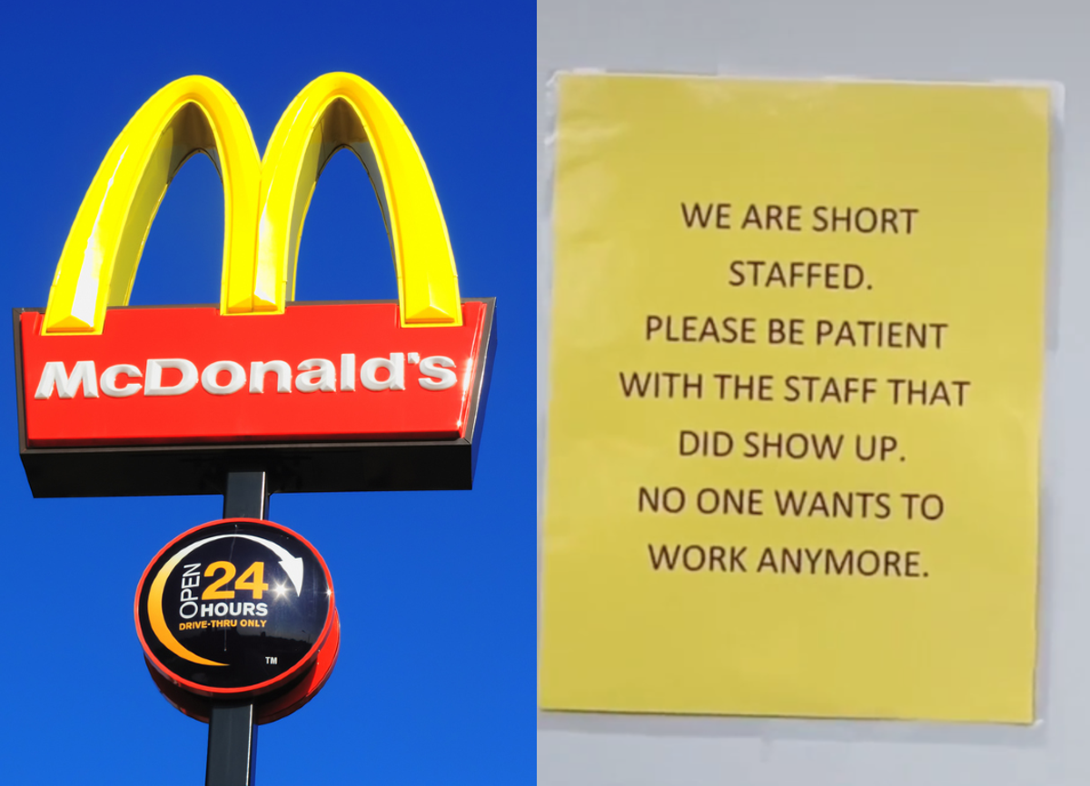 Mcdonald S Drive Through Sign Apologises To Customers For Being Short Staffed Indy100