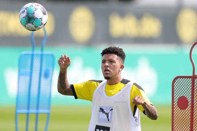 <p>Sancho is back in training ahead of the second leg</p>