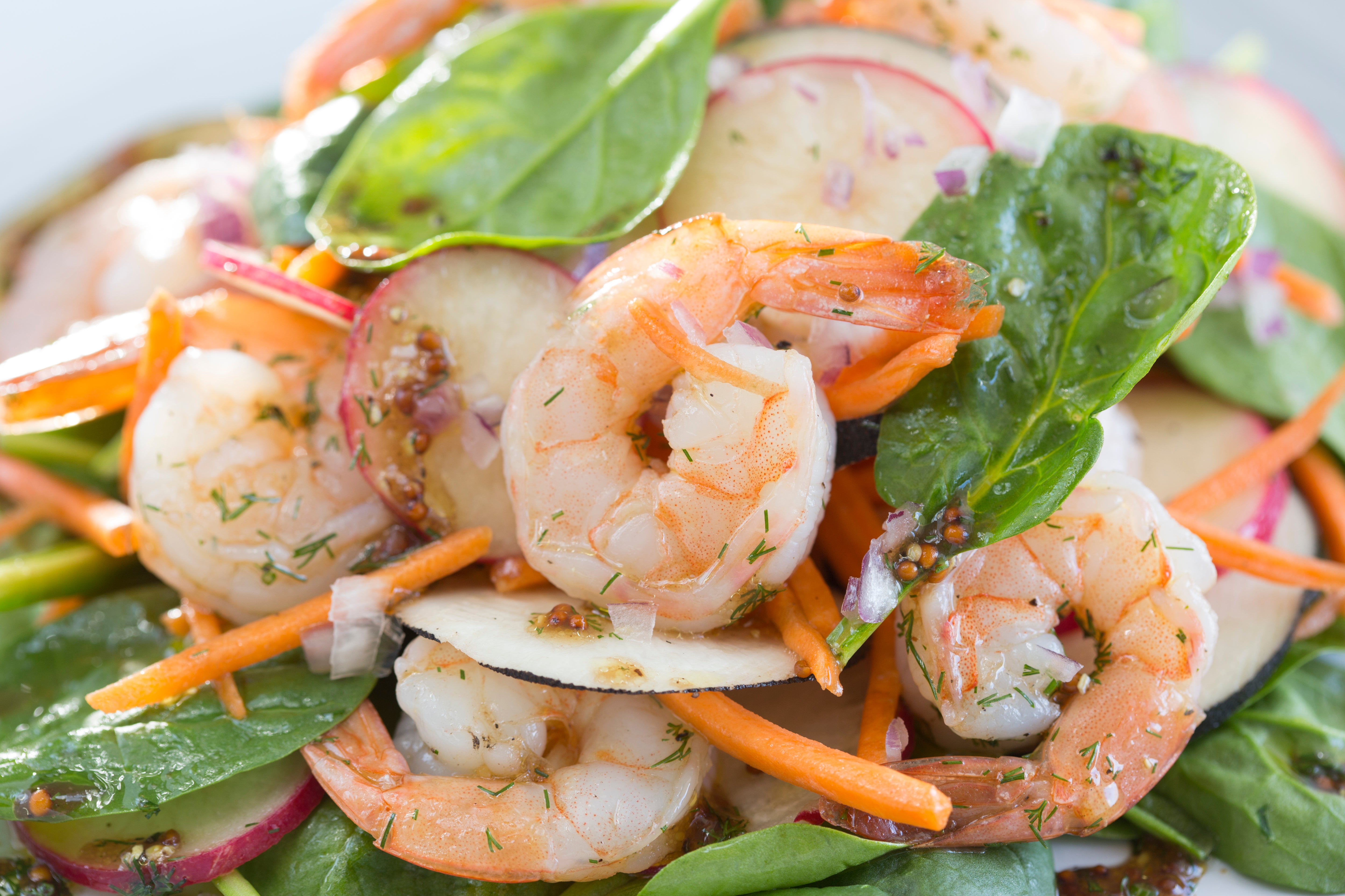 Simple supper: seafood, crunchy lettuce and tons of lemon