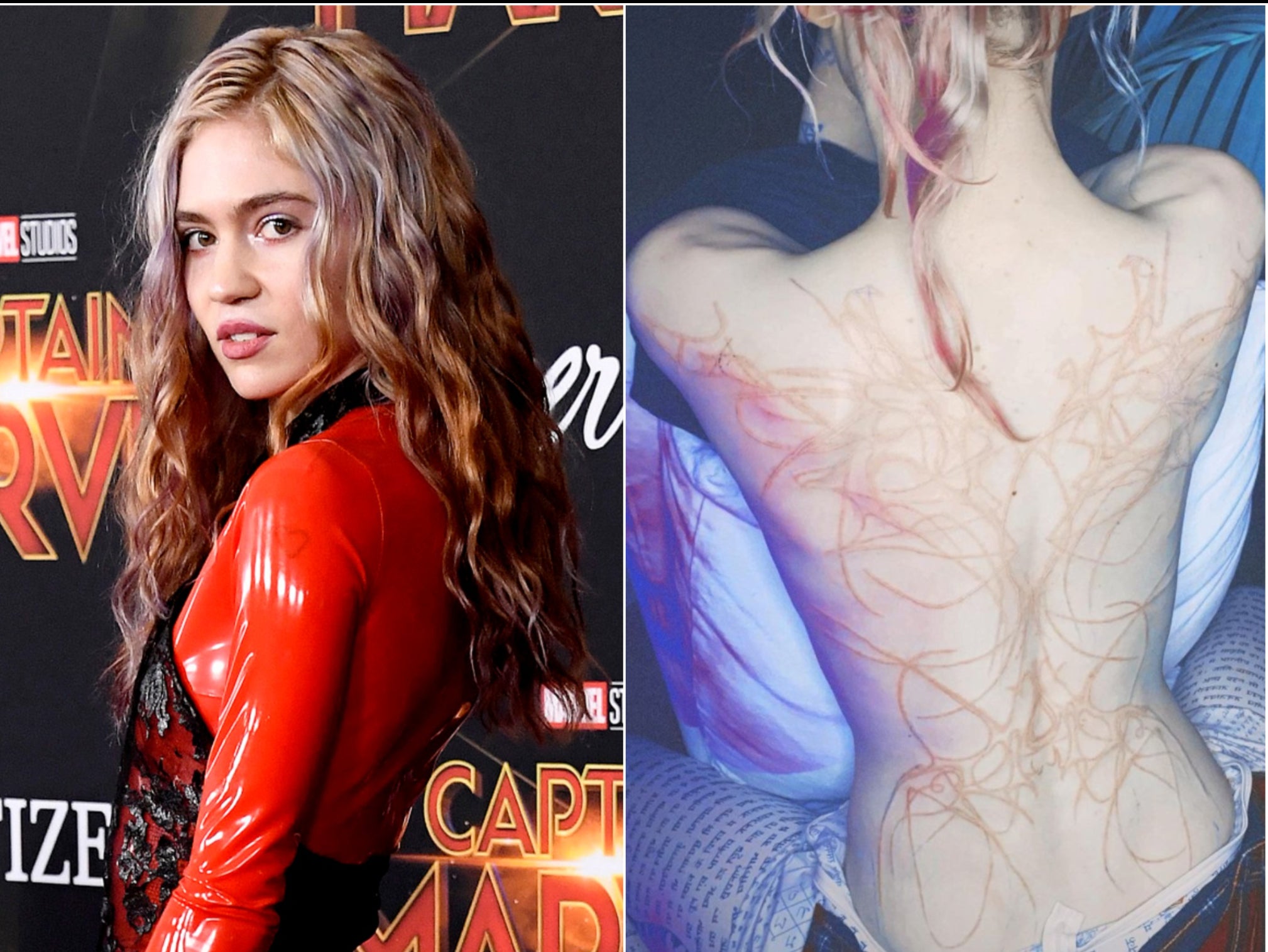 Grimes Describes Her Giant Back Tattoo as Beautiful Alien Scars  Vanity  Fair