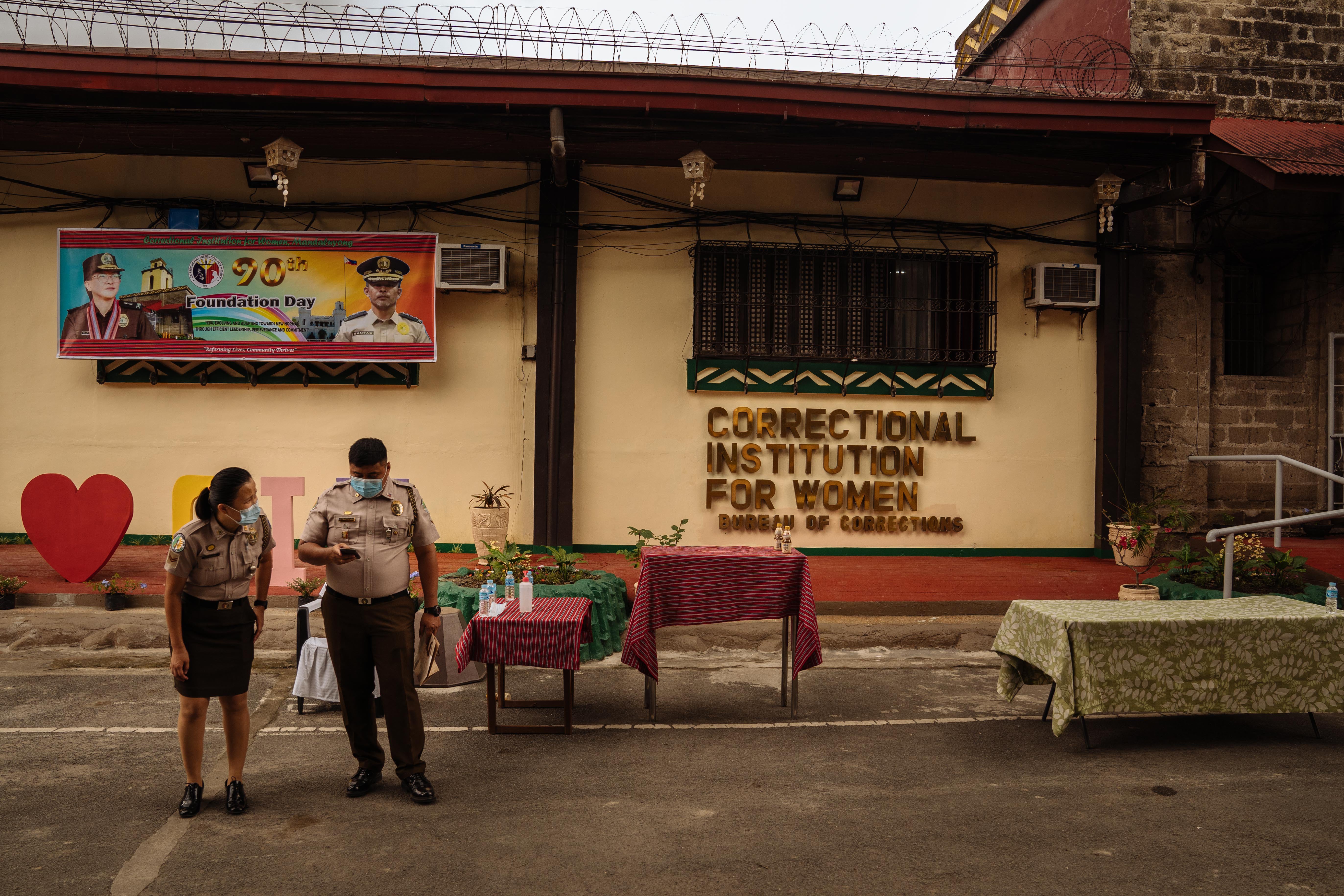 Prison guards at the Correctional Institution for Women in Mandaluyong